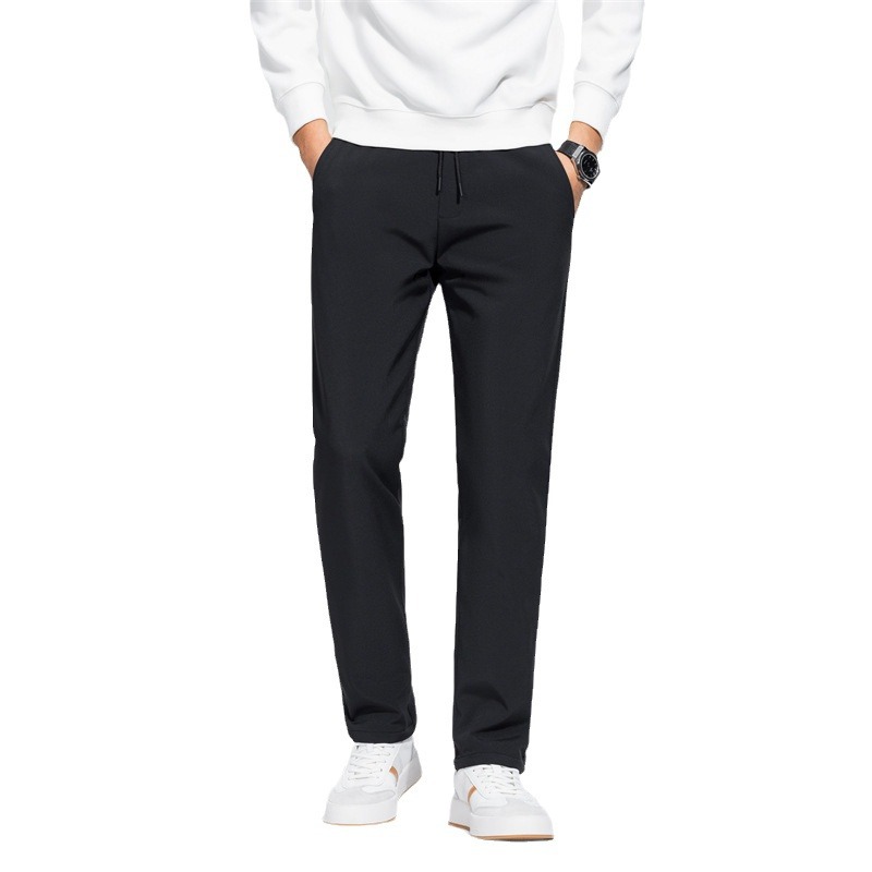 90 White Duck down down Pants for Men, Warm and Cold-Resistant, Winter Elastic Waist, Thickeneded Casual Straight Elastic Outer Wear Men's Pants