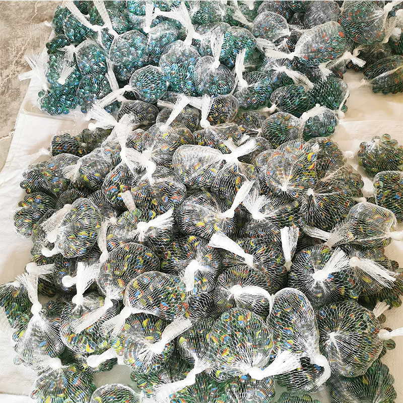 Factory wholesale three-flower glass beads primary color transparent glass ball colorful glass marbles children glass ball marbles