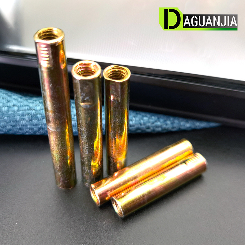 Fingerprint lock lock accessories double-ended stud sleeve full internal thread screw tube m5Xm6 flat double-pass mounting screw tube