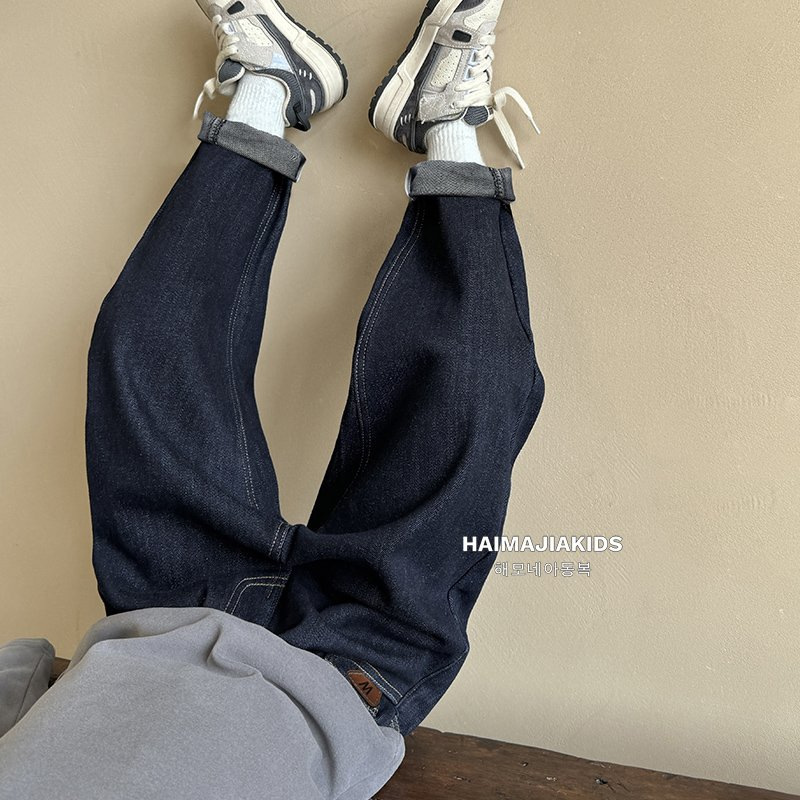 Джинсы для мальчиков Haima, осенние брюки 2025, корейский стиль, прямые брюки, средние и большие размеры
