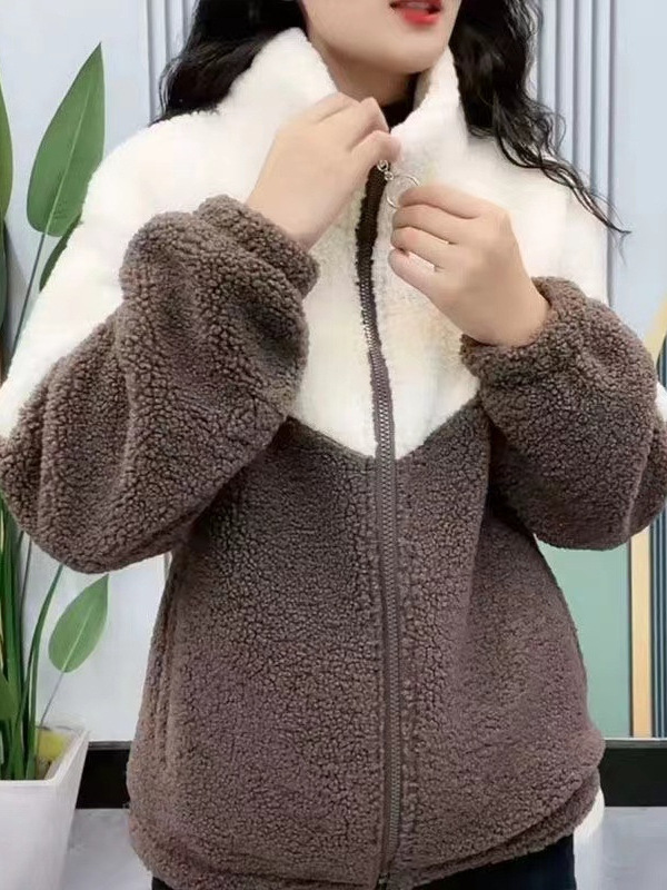 Winter Warm Women's Outwear Casual Cotton Outwear Fleece-Lined Thickeneded Stand Collar Zipper Autumn and Winter High-End Women's Outwear