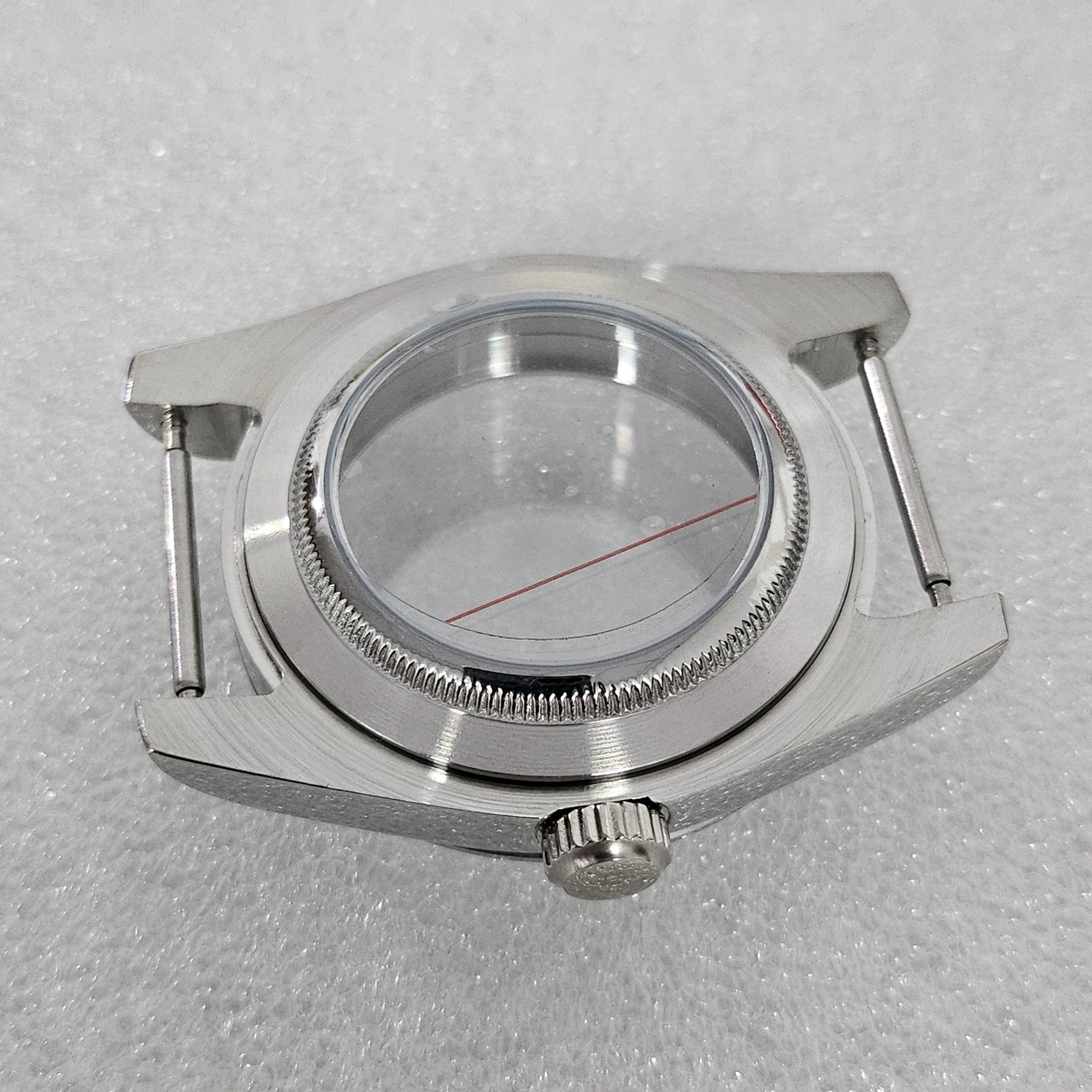 Watch accessories 36/39mm arc stainless steel through bottom case blue treasure glass suitable for NH35/36 movement