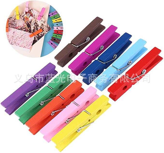 Factory wholesale color wood clip wood color small clip DIY hanging photo wall clip decorative photo frame clip small wooden clip