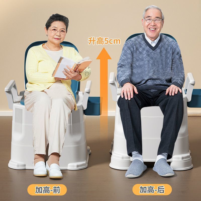Removable Plastic Toilet Toilet for Adult Square Cabin Isolation Portable Simple Temporary Spittoon Toilet for the Elderly