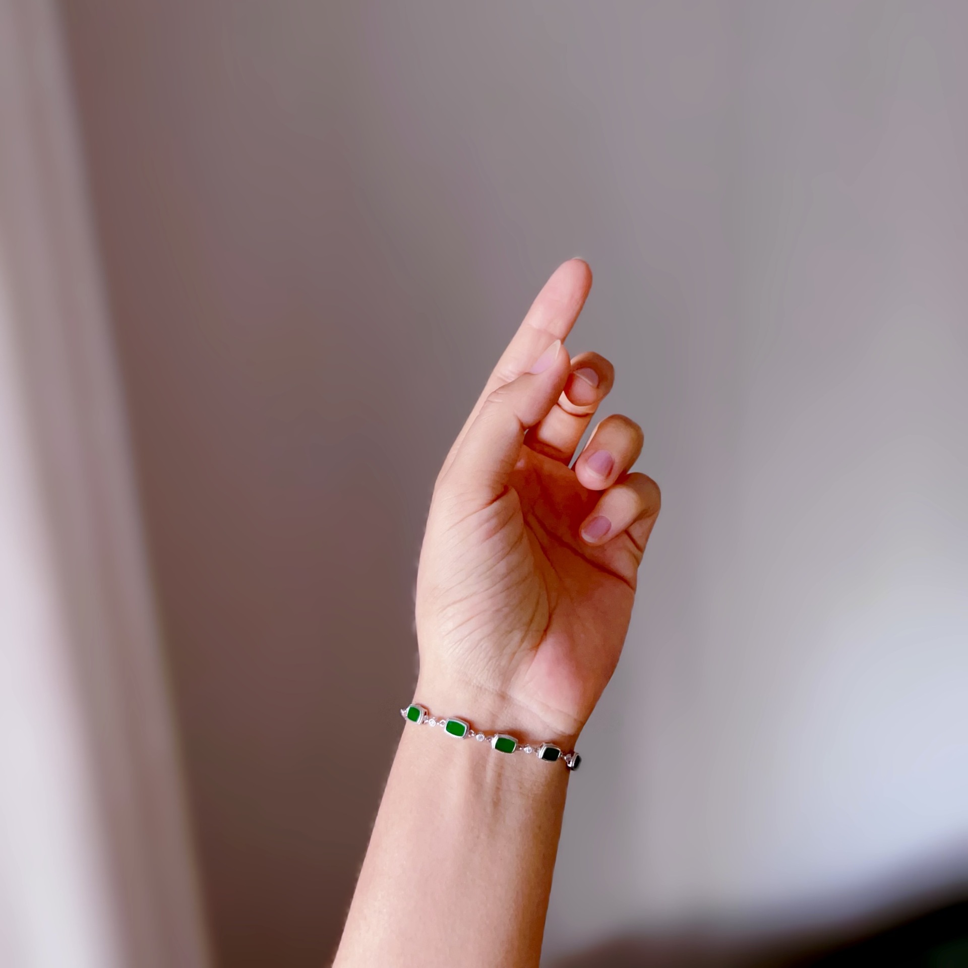 Natural Burmese Jade Square Set Jade Bracelet Pendant Full Green Jewelry Niche Design Popular E-Commerce Supply