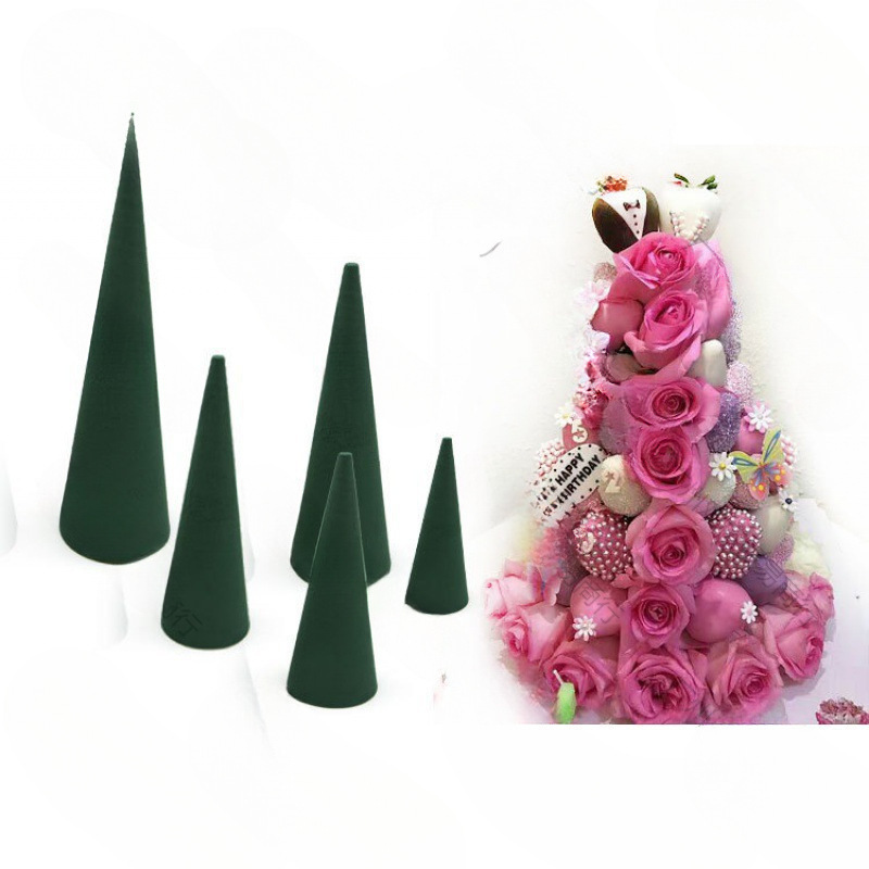 Christmas Tree Flower Mud Desktop Flower Mud Cylindrical Cone Flower Mud Special-Shaped Wedding Arrangement Handmade Tower Flower Mud