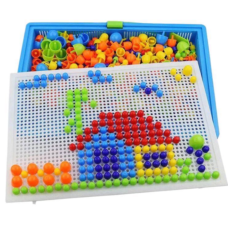 Variety of Creative Mushroom Nail Puzzle Building Blocks Kindergarten Boys and Girls Kidsren's Educational Puzzle and Intelligence Development Toys