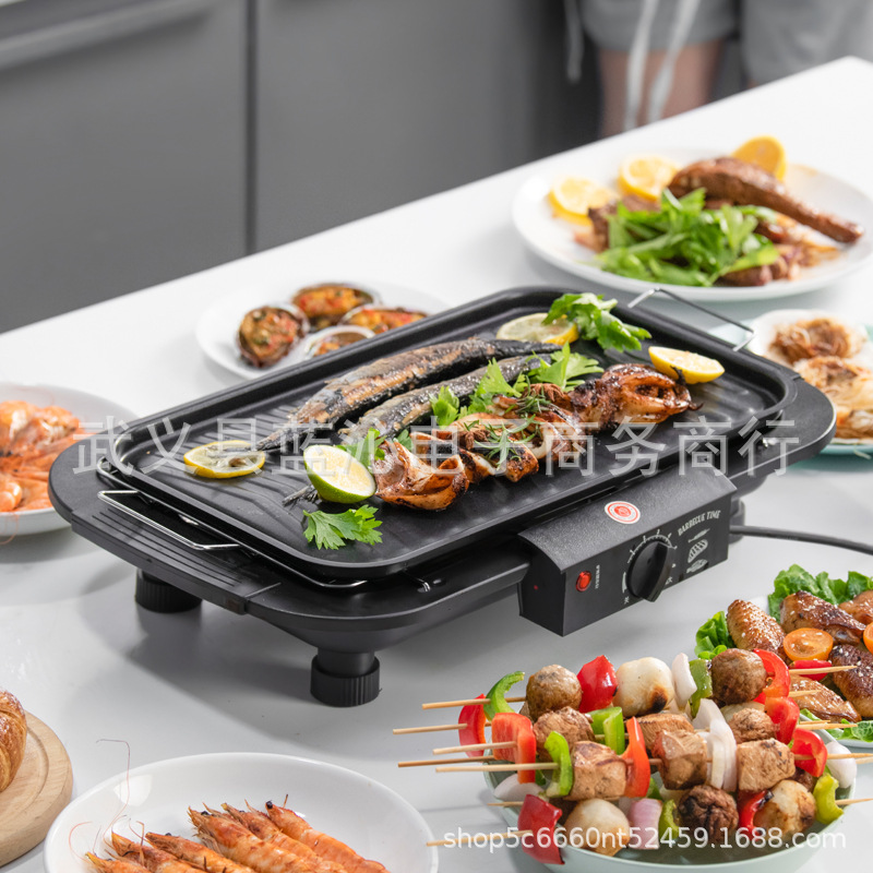 Бытовой гриль для барбекю, бездымная электрическая сковорода, портативный гриль для домашнего использования