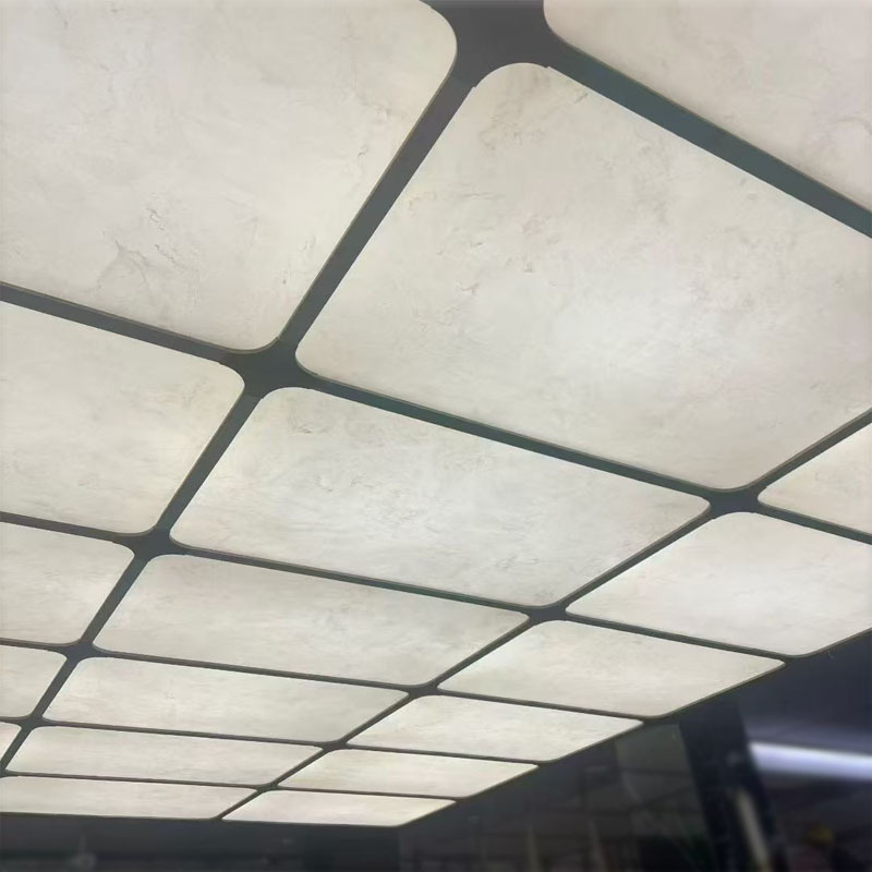 Стеклянная акриловая мраморная плита, искусственный нефрит, стеклянный камень, потолочная панель, светящаяся колонна, изогнутая панель