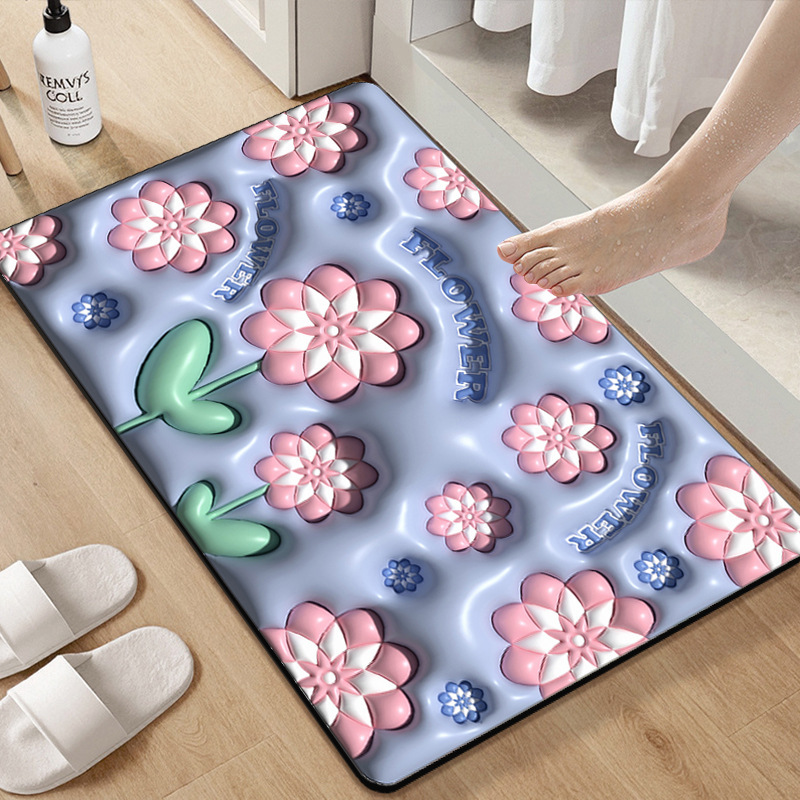 Коврик для ванной, 3D, быстро сохнущий, противоскользящий, имитация диатомовой грязи