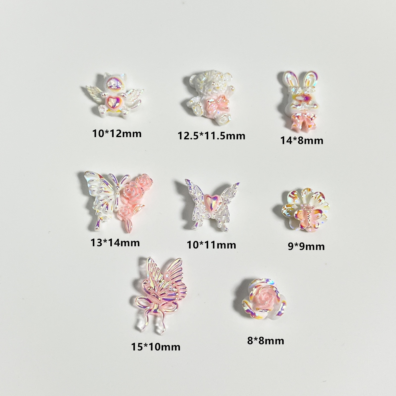 New Tmall Genie Cartoon Nail Art Jewelry Oil Dropping Plating Three-dimensional Bear Butterfly Flower Resin Nail Accessories