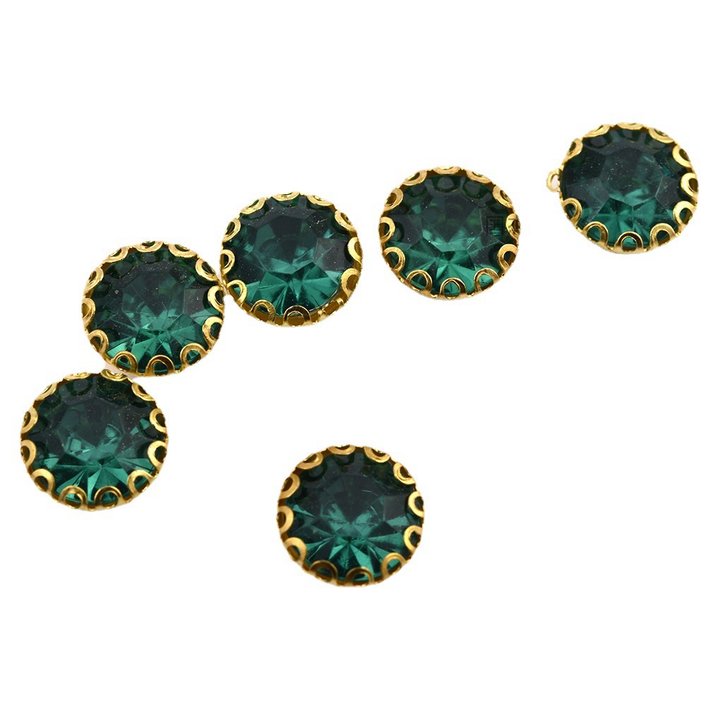 Acrylic Hand-stitched Drill Claw Drill 8 Round Lace Buckle Drill Wedding Dress Stage Performance Clothing Gold Bottom Claw Drill