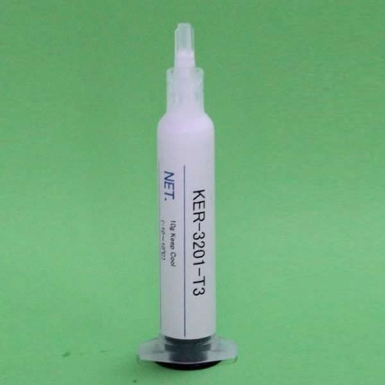 Japanese Xinyue solid crystal glue KER-3201-T3 insulating glue silicone high thermal conductivity solid crystal glue White