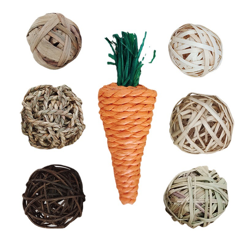 Rabbit Molar Playing Water Hyacinth Grass Ball Water Grass Ball Willow Ball Rattan Ball Apple Tree Ball Woven Ball Grass Radish
