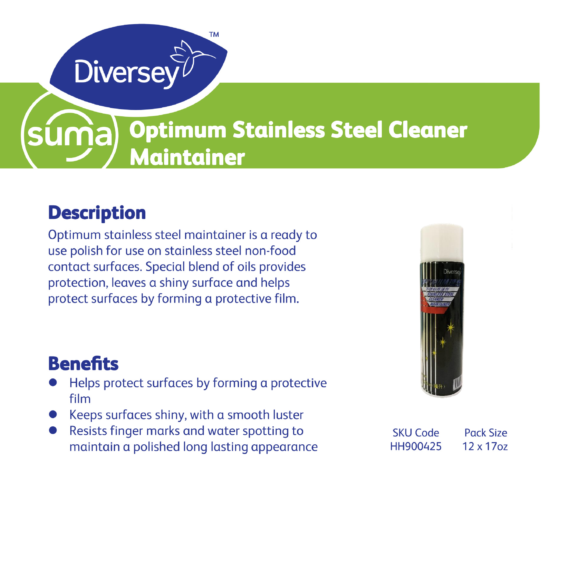 Diversey Taihua Shi Hh900425 Ideal Stainless Steel Brightener