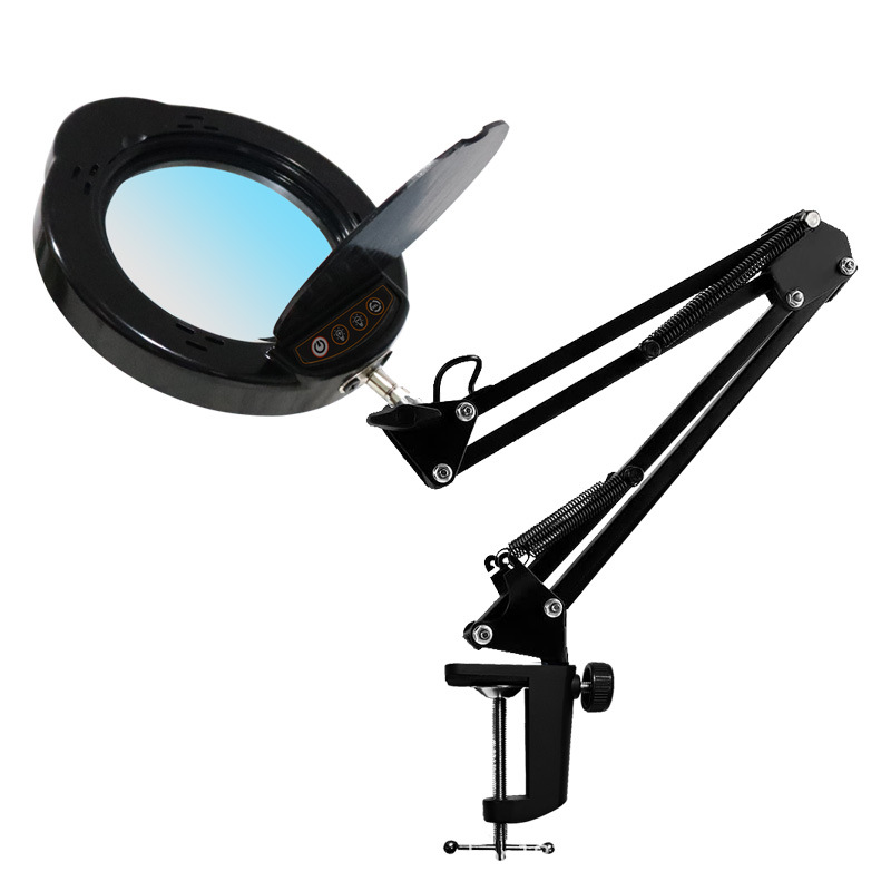 Repair Magnifying Glass Lamp, Makeup, Manicure and Eyelashes Work Foldableing Portable Eye Protection Reading and Learning Desk Lamp with Cover