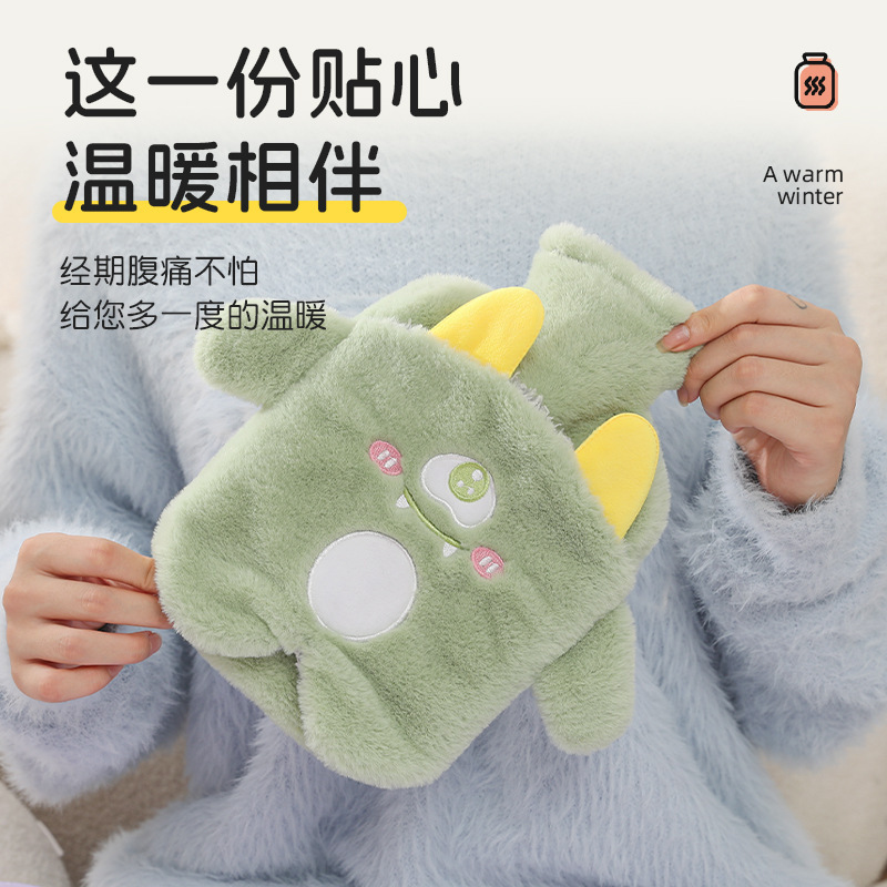 Мягкая грелка для рук в форме мультфильма, большая и маленькая, с двойным вставлением, толстая