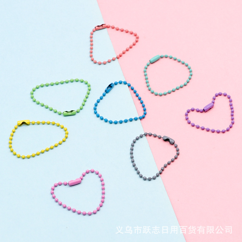 New handmade diy chain jewelry accessories metal color spray paint bead chain tag pendant goo card accessories