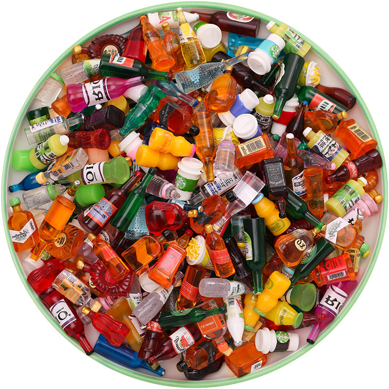 Миниатюрная игрушка-магазин напитков, маленькие бутылки вина, игрушечные смолы, мини бутылки, ручная работа