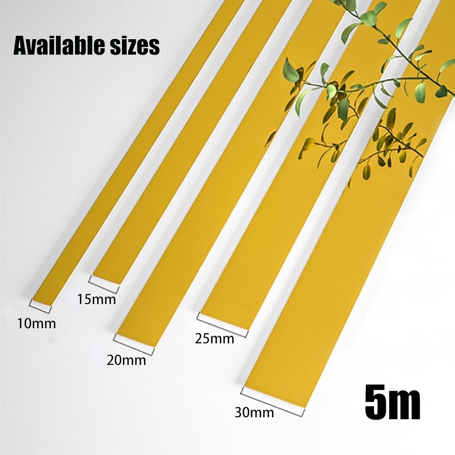 Titanium Stainless Steel Decorative Strips Self-Adhesive Flat Strips Cross-Border Special Decorative Lines 10mm Straight Metal Lines