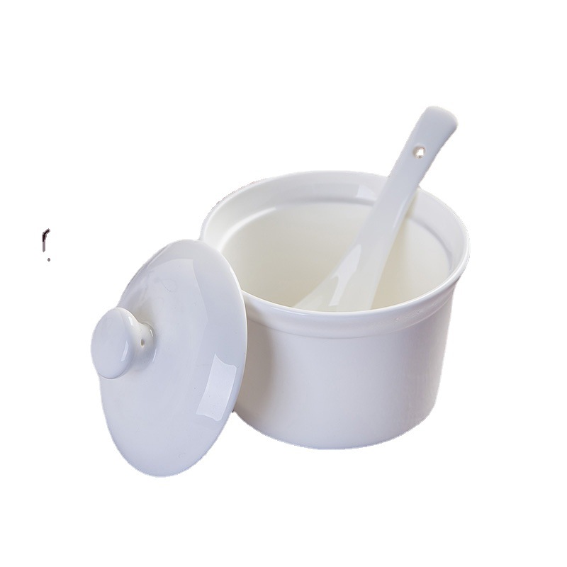 Ceramic Health Preservation Stew Pot Steamer Waterproof Bird's Nest Stew with Lid Small Stew Pot Shaxian Hotel Restaurant Printing logo