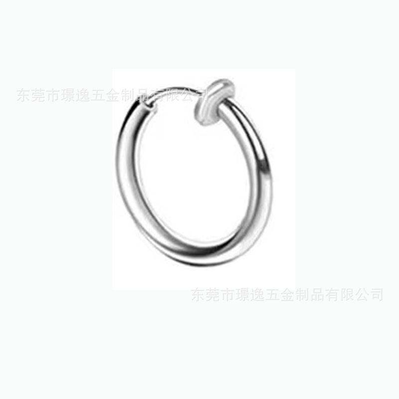Cross-Border New Product Stainless Steel Hole-Free Spring Ear Clip. Electroplated Jewelry Nose Ring Earrings in Vacuum Furnace Manufacturer Ready Stock