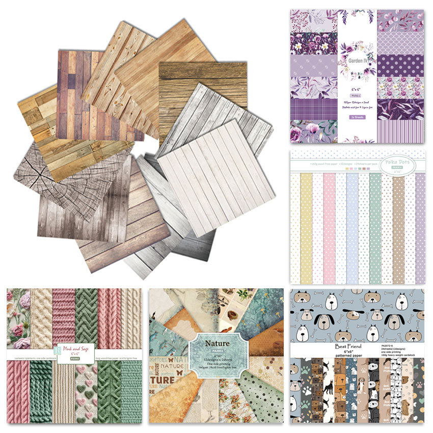 DIY фотоальбом скрапбук журнал справочник бумага для фона 6 дюймов односторонняя узорная бумага