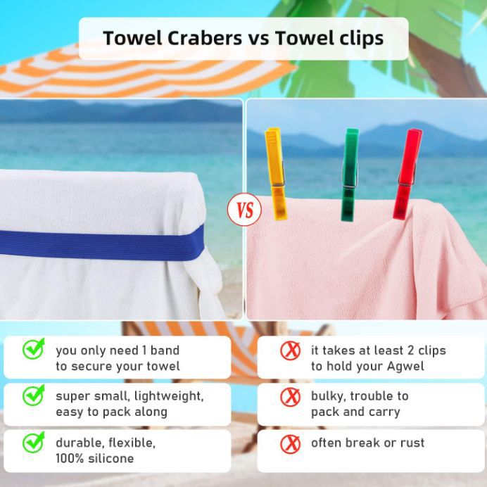 Cross-Border beach chair supplies accessories towel entrainment pool chair towel fixed belt swimming wheelchair towel entrainment windproof
