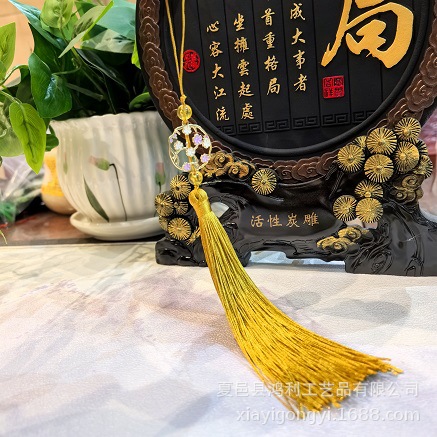 Factory direct seven flowers tassel ancient cheongsam placket accessories folding fan bag hanging spike retro soft spike