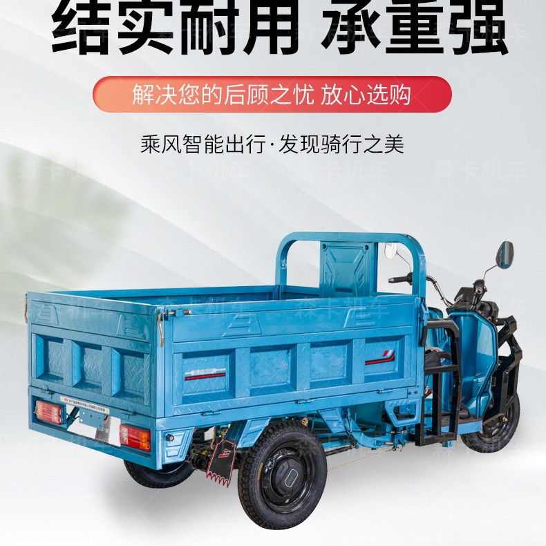 Электрический трицикл для перевозки грузов, трехколесный аккумуляторный автомобиль для домашних нужд, большой сельскохозяйственный трицикл для экспресс-доставки
