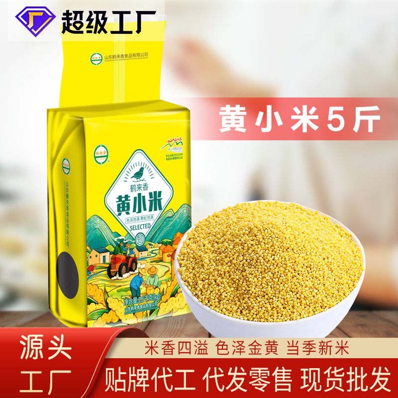 Yellow Millet New Rice Millet Mixed Grain Porridge Farm 5 Pounds 2.5 Kilograms Sticky Rice Oil Manufacturer Wholesale Oem Processing