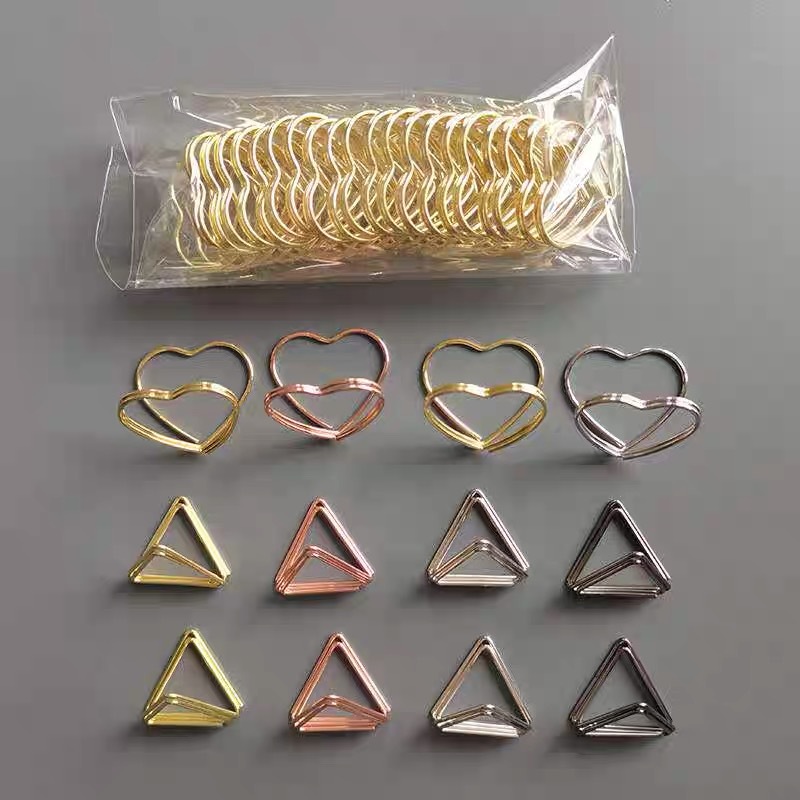 Triangular Sticky Note Holder Double-Layer Heart-Shaped Business Card Holder Wedding Memo Storage Desk Card Number Plate Photo Display Clip