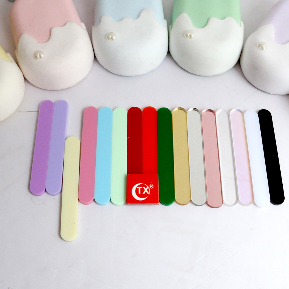 TX Thickeneded Acrylic 16-color Popsicle DIY Ice Cream Stick Mirror Cake Ice Cream Stick Snow Popsicle Mold