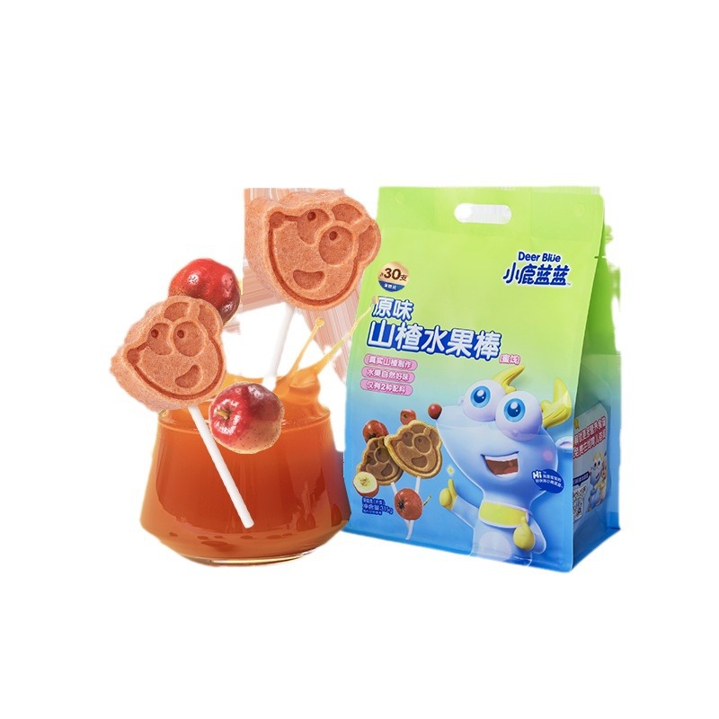 Official Flag Genuine Deer Blue Hawthorn Fruit Bar Mass-Selling Hawthorn Lollipop Pulp Strips Kidsren's Snack Brand