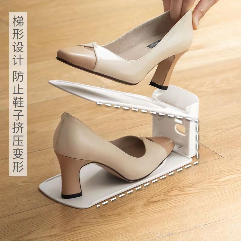 Двуслойная обувная полка, регулируемая, экономящая пространство, шкаф для обуви с разделителями