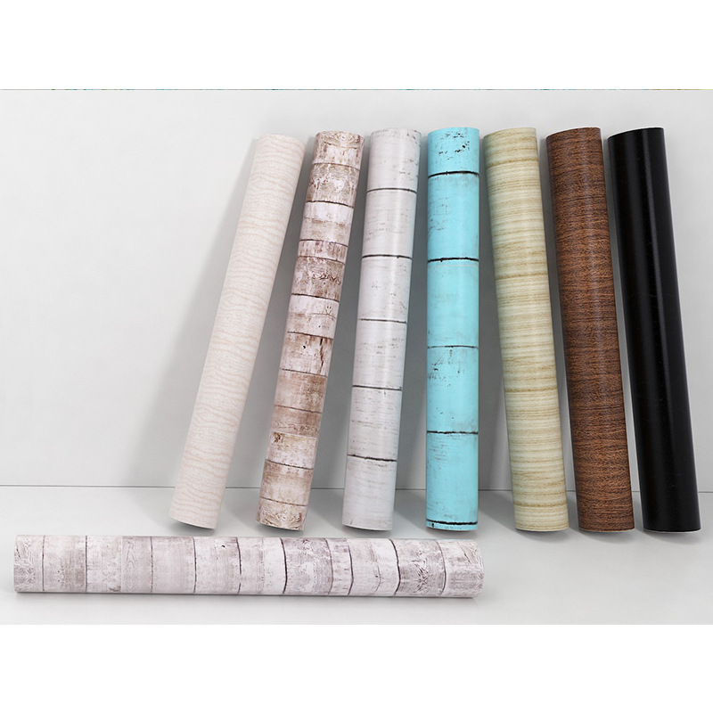 Aihua brand PVC self-adhesive wallpaper decoration wallpaper wood grain wallpaper instant color film wholesale from 500 m