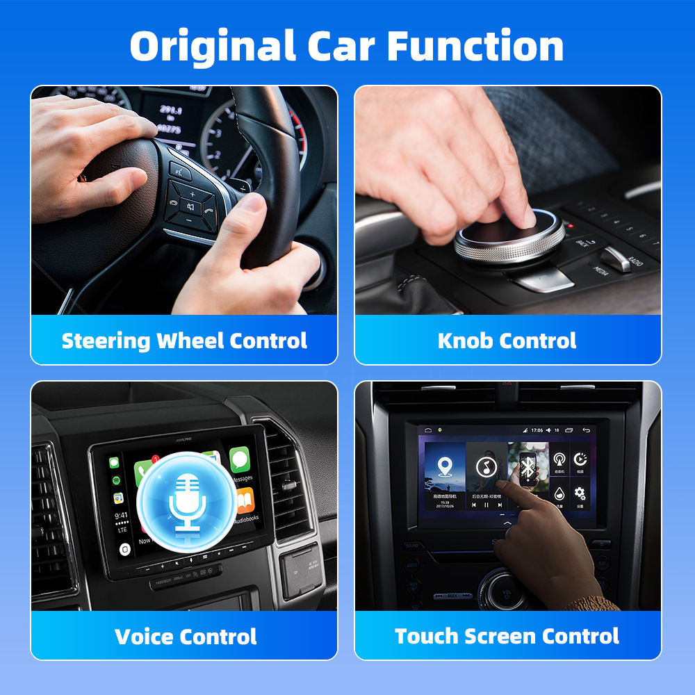 Cross-Border 2-in-1 Carplay Box Wired to Wireless Android Auto Adapter Car-Machine Interconnection Box