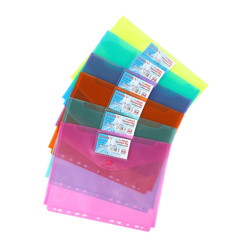 Wholesale flat smooth horizontal A4 file bag storage clip smooth color test bag cross-border Amazon AliExpress