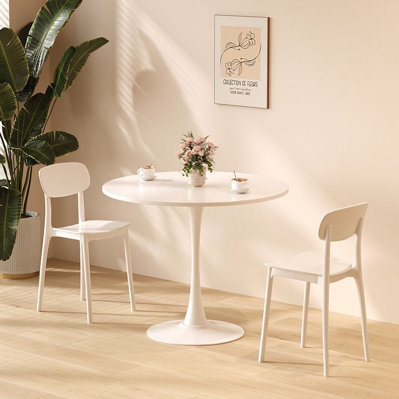 Internet Celebrity Round Ins Nordic Style Milk Tea Meal White Tulip Coffee Shop Table and Chair Combination Small Negotiation Table Dining Table
