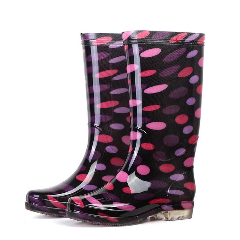 New high water shoes ladies velvet warm wear-resistant non-slip waterproof rain boots adult outdoor labor protection long rain boots