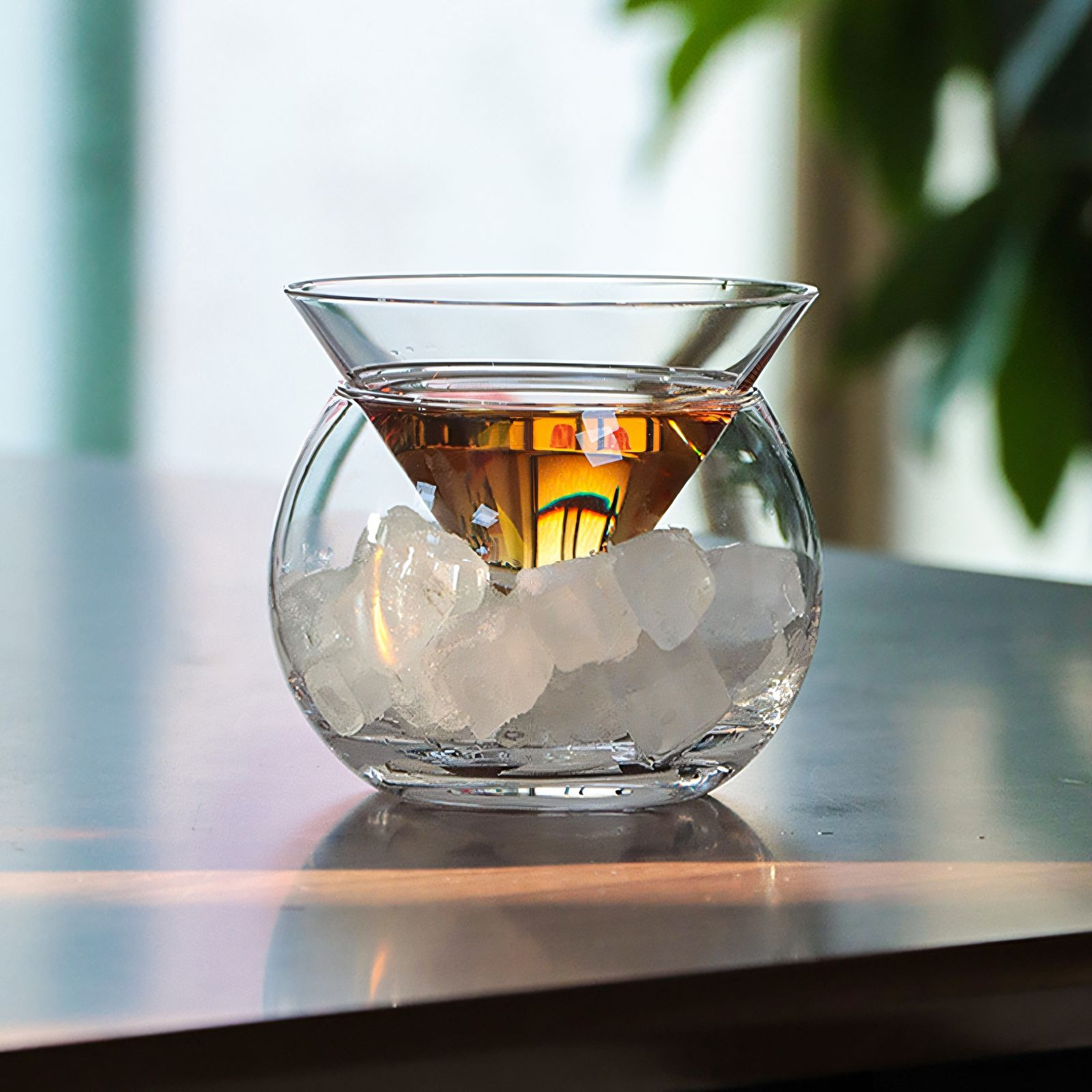 Сake-icer в японском стиле с двойным слоем, водонепроницаемый кувшин для льда, коктейльная чаша для смешивания, охладитель