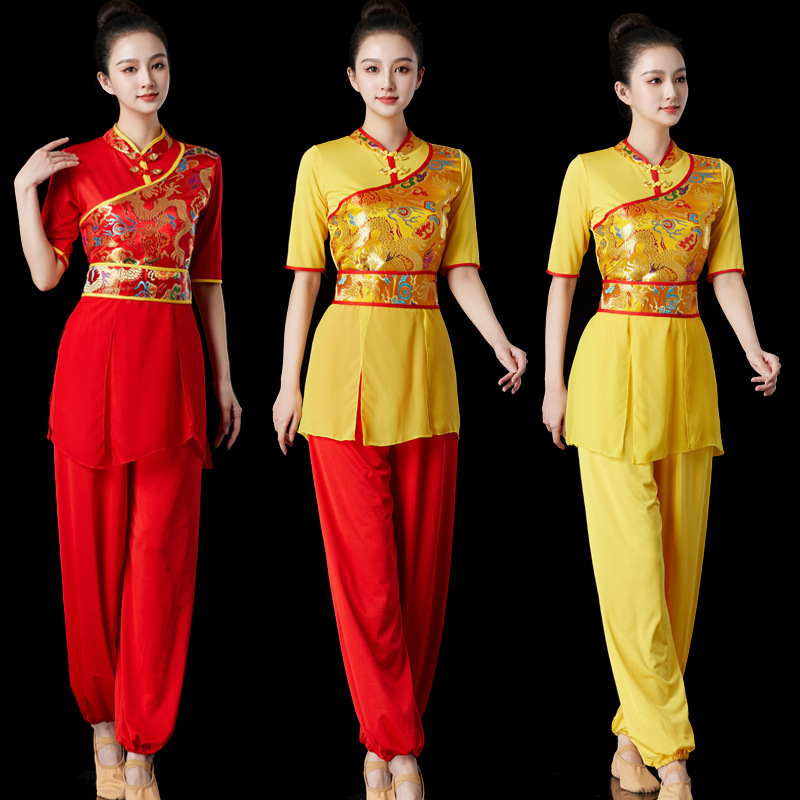 Drumming Suit Performance Suit Waist Drum Chinese Style Dance Suit Modern Fan Dancing Voggery Yangko Suit Female 6068