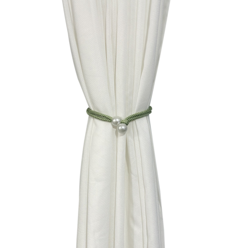 Factory Supply Simple Polyester Oriental Pearl Curtain Strap Curtain Accessories Pearl Curtain Buckle Strap