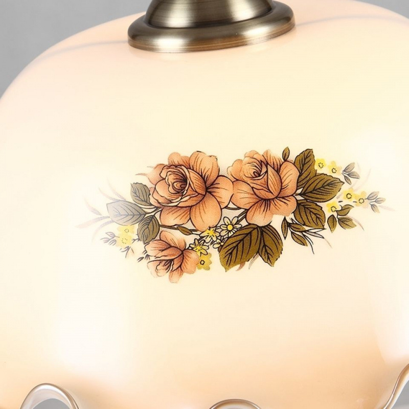 American Table Lamp, Retro Bedroom Bedside Lamp, Republic of China European Style Creative Classical Old Shanghai Solid Wood Dimming Glass Table Lamp