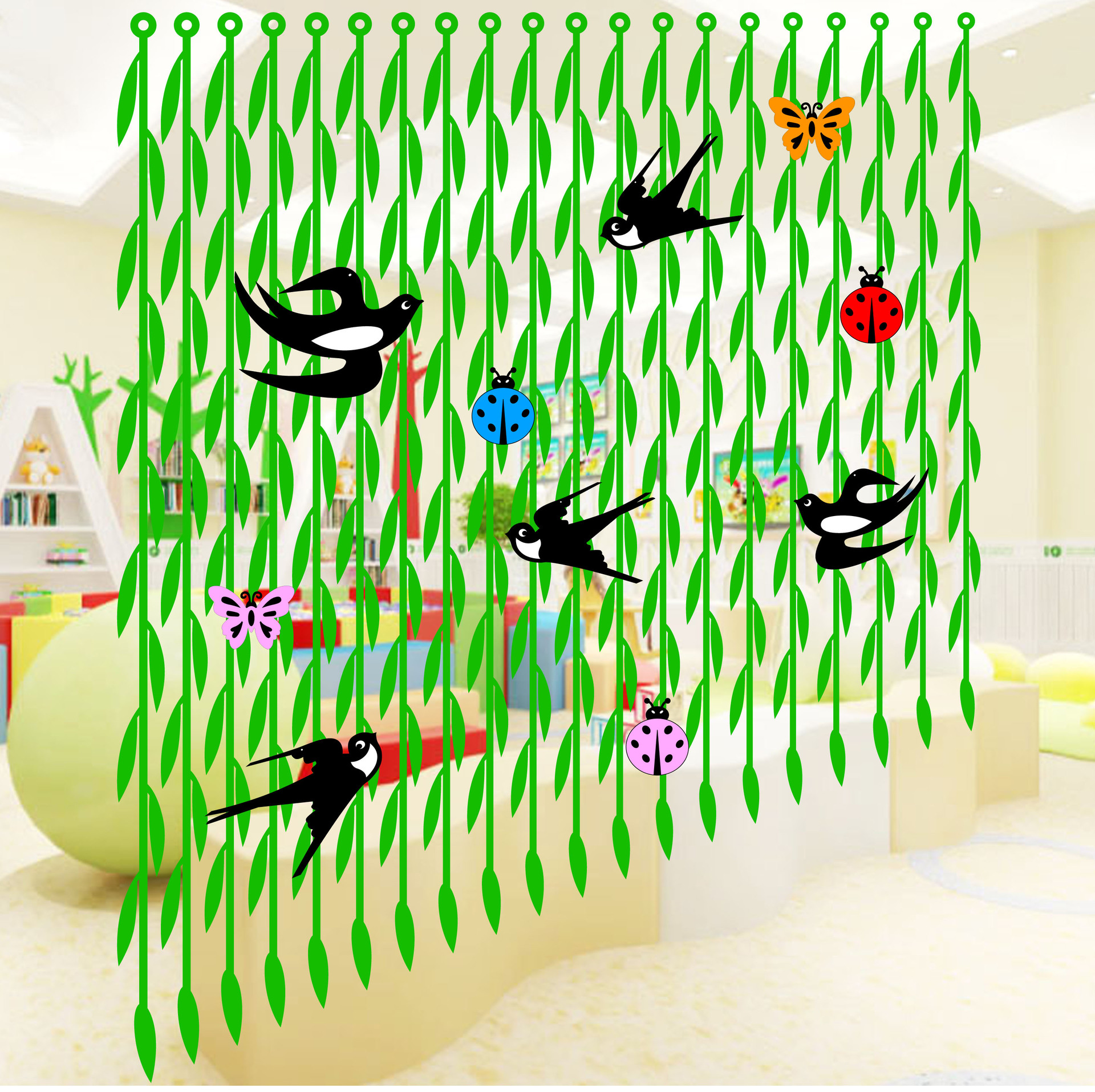 Торговый Центр Начальная Школа Детский Сад Коридор Плетеные Подвесные Украшения Нетканый Искусственный Лозы Декорация Зеленый Лист Плетеные Коридорные Подвесные Украшения