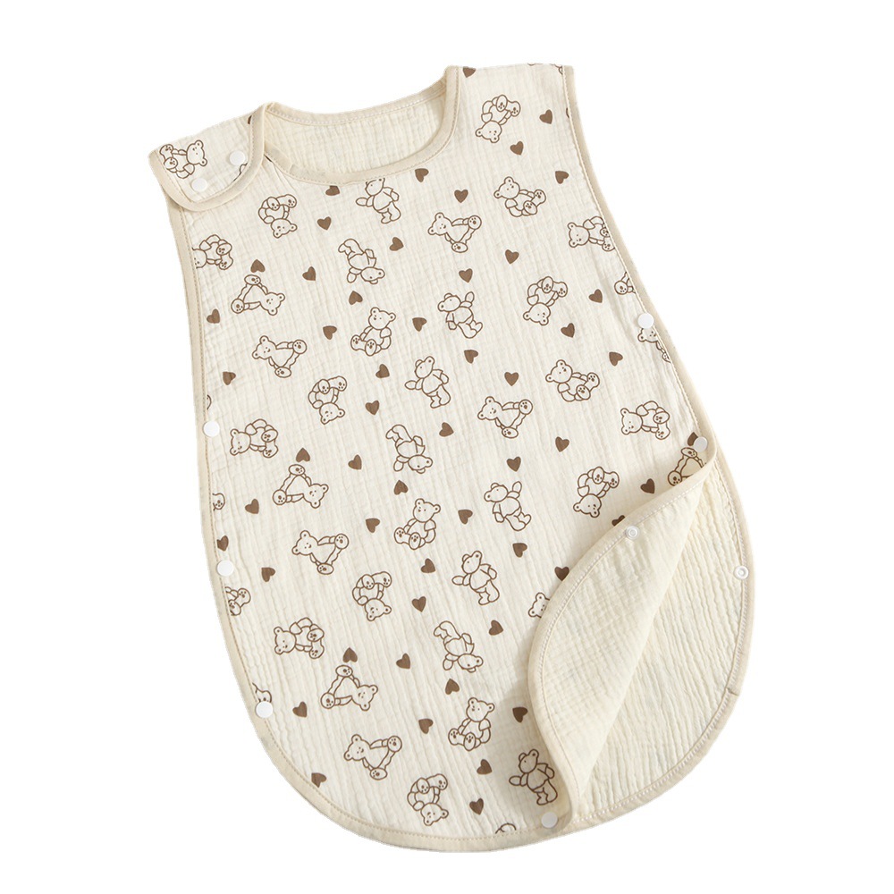 Four-layer children's gauze sleeping bag baby anti-kick Children's sleeveless vest sleeping bag summer thin Korean style Zou cloth