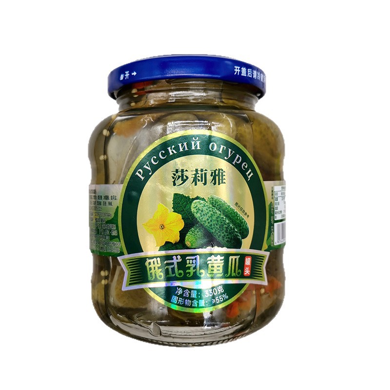 Russian Style Sallya Pickled Cucumber Canned 330g Family Casual Snack Pickled Cucumber Restaurant Barbecue