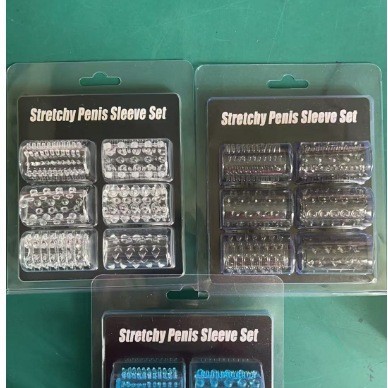 Foreign trade hot selling crystal cover Caterpillar finger cover six combinations suit flirting leather cover male sex toys