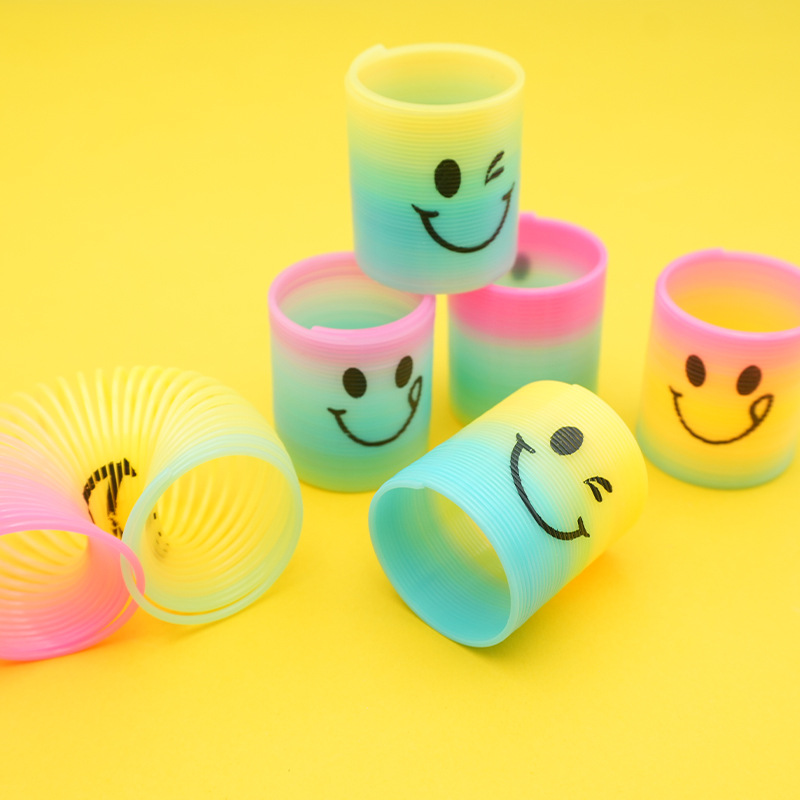 Rainbow Circle Magic Circle Children's Spring Circle Decompression Toy Colorful Circle Elastic Circle Street Stall Prize Toy Cross-Border