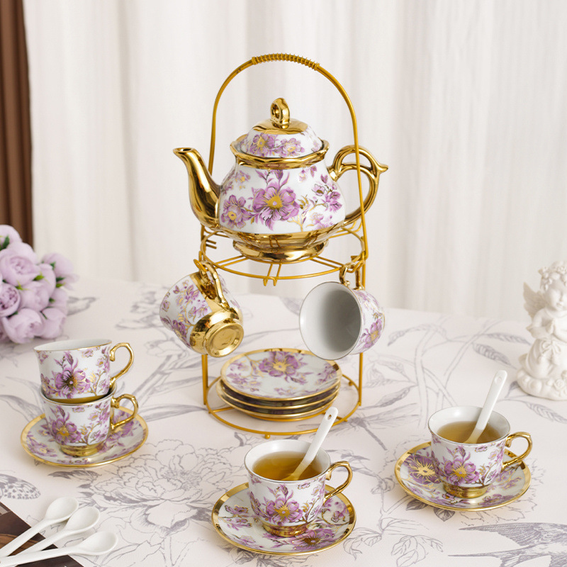European Tea Set Ceramic Coffee Cup Flower Tea English Afternoon Tea Set Retro Wedding Gift Minyi